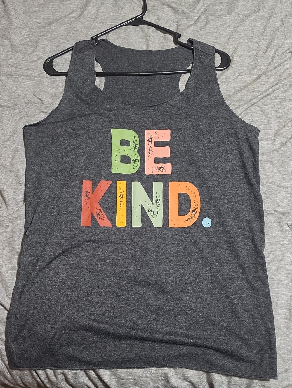 Women's 'Be Kind' Graphic Tank Top - Charcoal